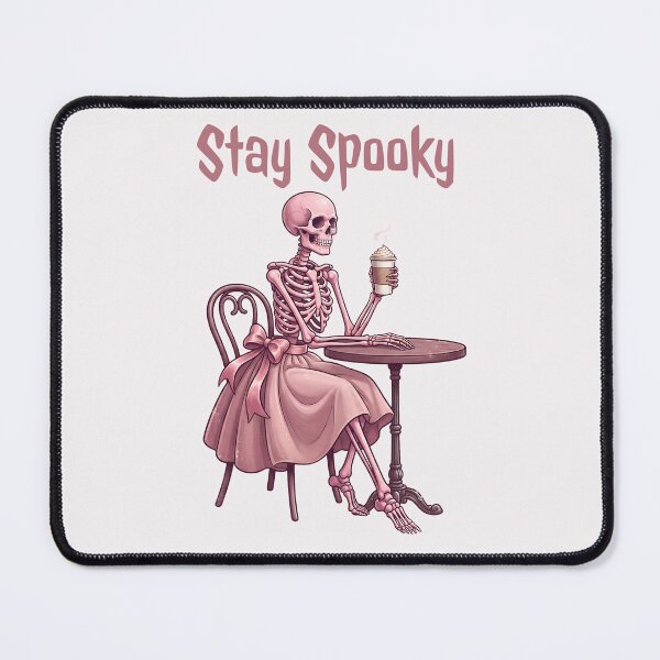 Item preview, Stay Spooky Pink Skeleton Drinking Coffee Pinkoween designed and sold by MythicCotton.