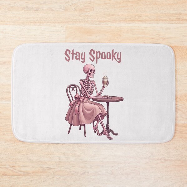 Item preview, Stay Spooky Pink Skeleton Drinking Coffee Pinkoween designed and sold by MythicCotton.