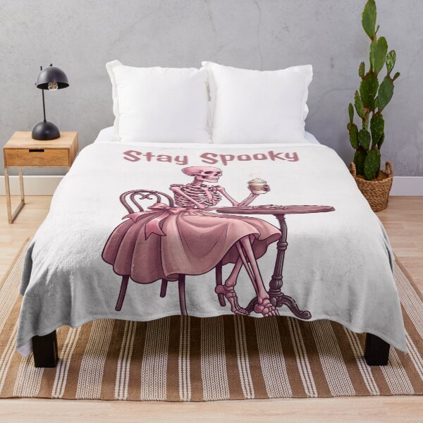 Item preview, Stay Spooky Pink Skeleton Drinking Coffee Pinkoween designed and sold by MythicCotton.