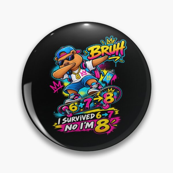 Item preview, Bruh I Survived 6 Plus 7 Now I Am 8 Skater Art designed and sold by DailySparks.