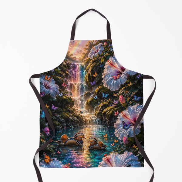 Item preview, Mandarin Ducks Rainbow Waterfall Pond designed and sold by nardreelxz.