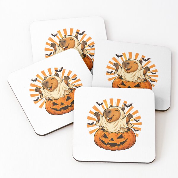 Item preview, Cute Ghost Capybara Halloween – Retro Trick or Treat Art designed and sold by AMICO77.