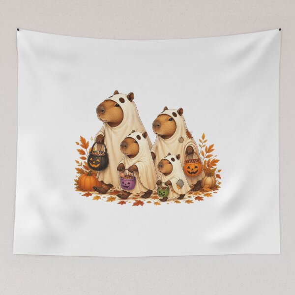 Item preview, Cute Ghost Capybara Halloween – Retro Trick or Treat Art designed and sold by AMICO77.