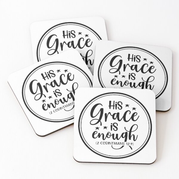 Item preview, His Grace Is Enough Christian Faith Bible Verse t-shirt, sticker, mug and tattoo Design designed and sold by Billium Halder.