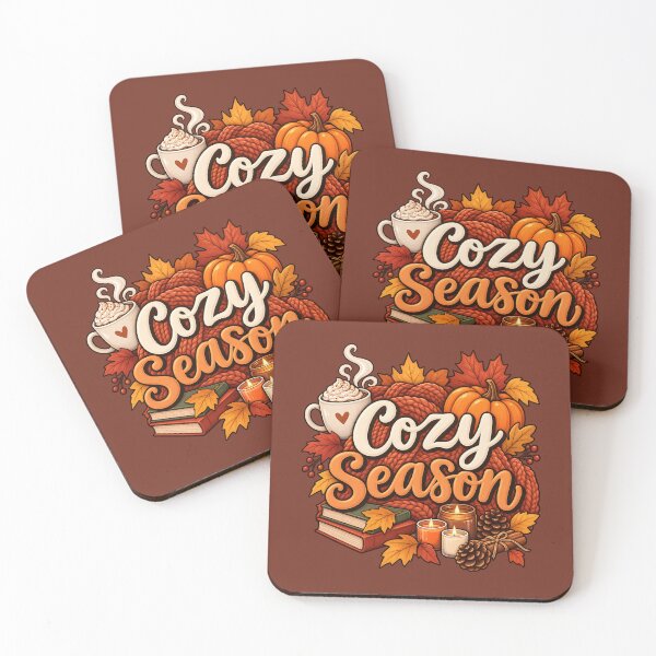 Item preview, Cozy Season – Autumn Pumpkin, Coffee & Fall Leaves designed and sold by blankTeeShirt.