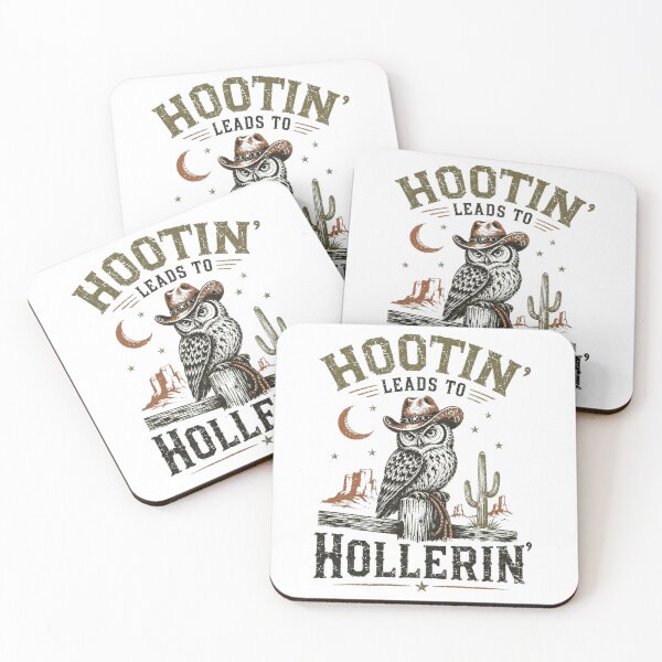 Item preview, Hootin Leads To Hollerin' Country Western Owl Cowboy Fan designed and sold by HumansStuck12.