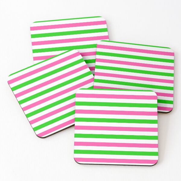 Item preview, Pink and Green Stripes Design White designed and sold by PatternTitan.