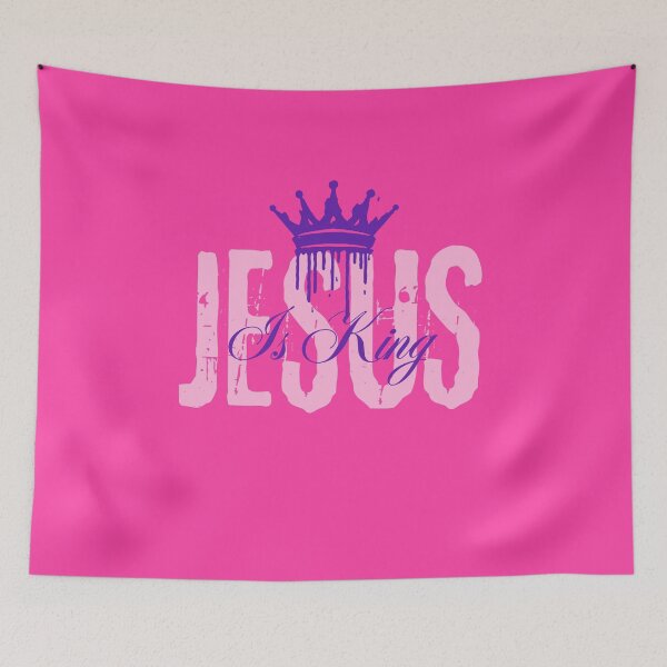Item preview, Jesus Is King -Messiah Inspiring Community Word  - Gifts For Husband - Pink designed and sold by Doiemacreations.