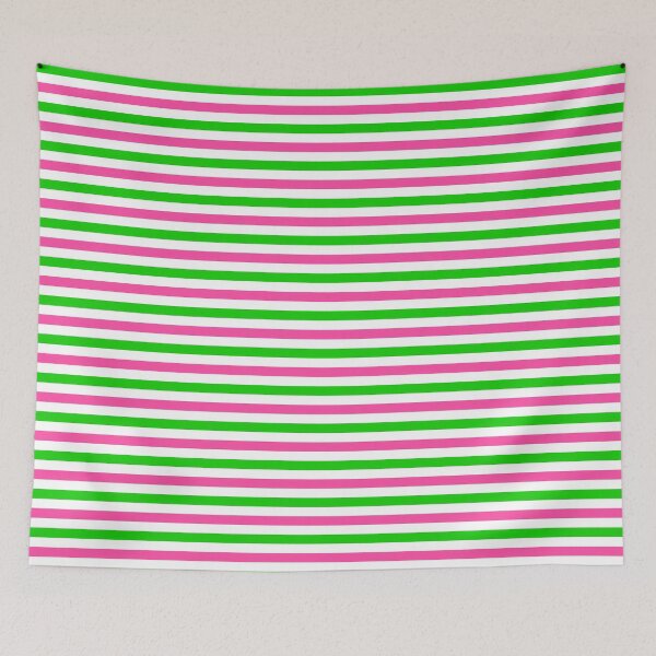 Item preview, Pink and Green Stripes Design White  designed and sold by PatternTitan.