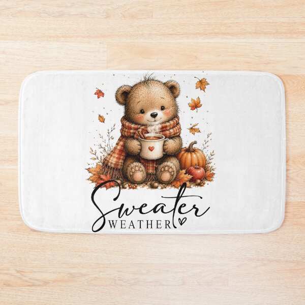 Item preview, Teddy Bear Sweater Weather cozy cuddly cup of coffee pumpkin spice designed and sold by Lori Richardson.