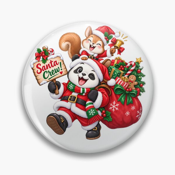 Item preview, Funny Panda & Squirrel Santa Christmas – Cute Animal Santa Crew Holiday Design designed and sold by Sitred123.