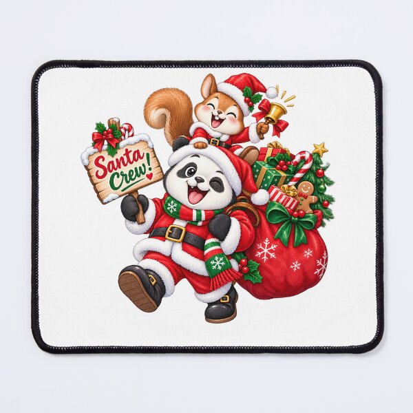 Item preview, Funny Panda & Squirrel Santa Christmas – Cute Animal Santa Crew Holiday Design designed and sold by Sitred123.