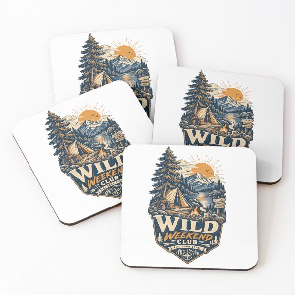 Item preview, Wild Weekend Club Camping Badge Adventure Design designed and sold by @SHINTOSARTSTORE.