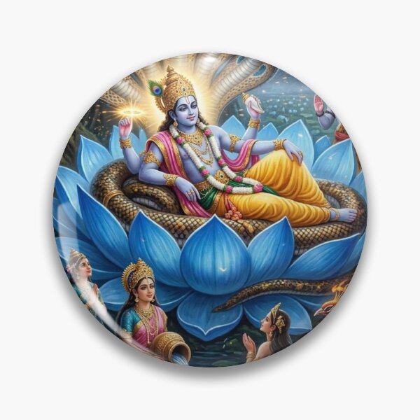 Item preview, Lord Vishnu and Lord Shiva Cosmic Banyan Tree - Sheshnag Serpent Blue Lotus Spiritual Hindu Mythology Aesthetic designed and sold by 303 Visionary Prints .