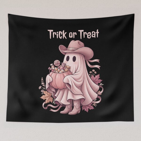 Item preview, Western Pinkoween Trick or Treat Cowboy Ghost designed and sold by MythicCotton.