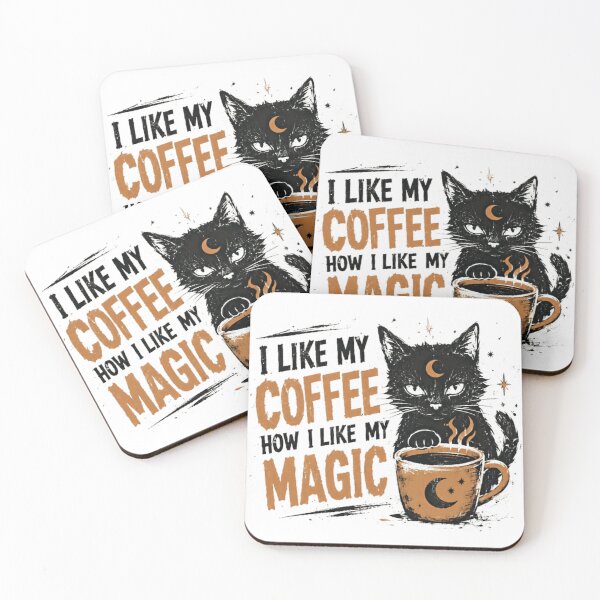 Item preview, I Like My Coffee How I Like My Magic Black Cat Witch Coffee Lover designed and sold by SkeletonsDanger.