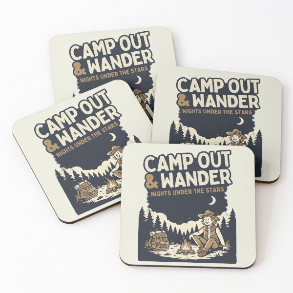 Item preview, Camp Out and Wander Night Stars Camping Design designed and sold by @SHINTOSARTSTORE.