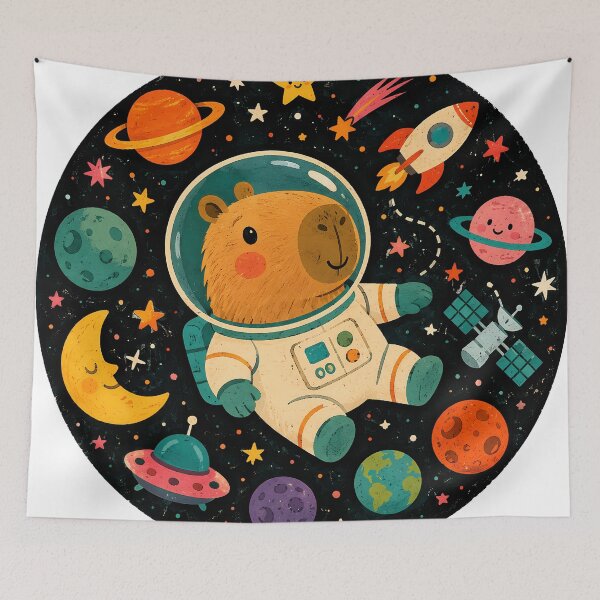 Item preview, Wall Art - Postcard - #6 - Cosmic Capybara Explorer designed and sold by ForeverPrintsOK.