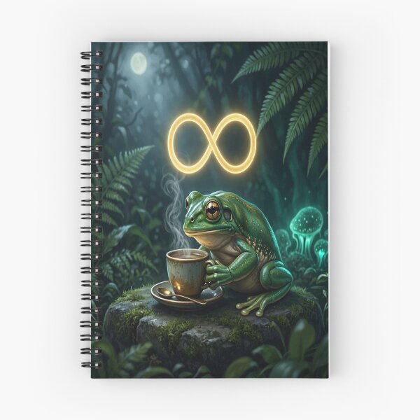 Item preview, Infinity Frog - Cozy Coffee in Enchanted Forest designed and sold by Breezes-of-Ida.