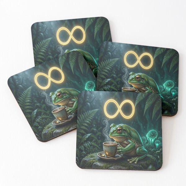 Item preview, Infinity Frog - Cozy Coffee in Enchanted Forest designed and sold by Breezes-of-Ida.