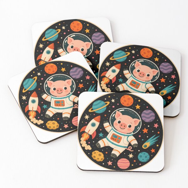 Item preview, Wall Art - Postcard - #5 - Cosmic Pig Explorer designed and sold by ForeverPrintsOK.