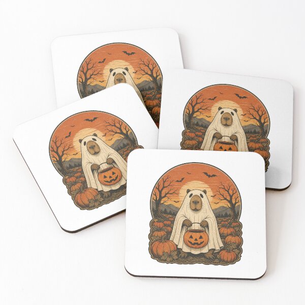 Item preview, Halloween Capybara Parade – Retro Costume Group Illustration designed and sold by AMICO77.