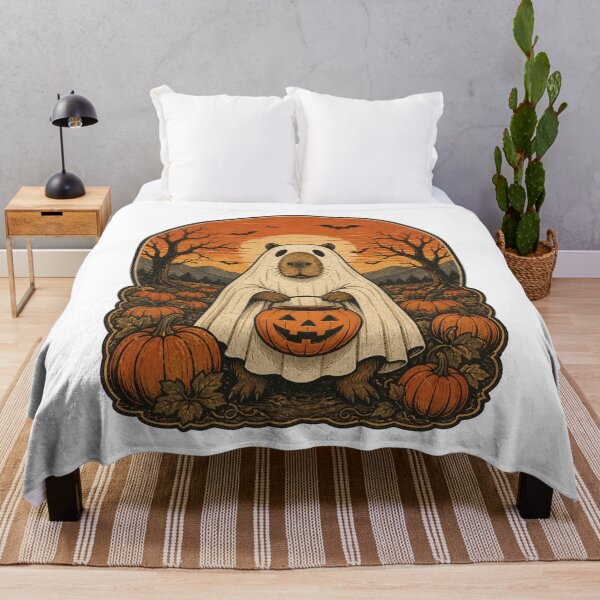 Item preview, Halloween Capybara Parade – Retro Costume Group Illustration designed and sold by AMICO77.