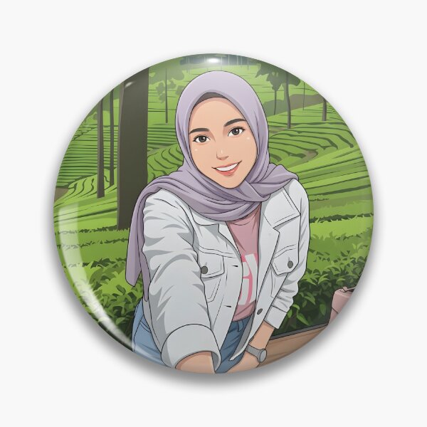 Artikelvorschau, Hijab-Porträt, elegante und niedliche Outfit-Illustration, Vektorgrafik im Wald entworfen und verkauft von sabartgunpla.