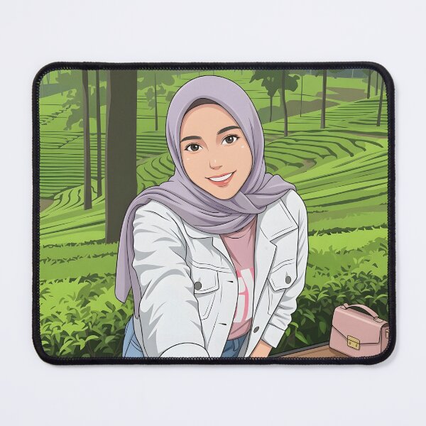 Item preview, Hijab Portrait ootd elegance cute illustration vector art on forrest designed and sold by sabartgunpla.