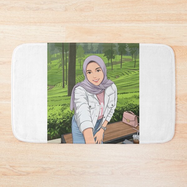 Item preview, Hijab Portrait ootd elegance cute illustration vector art on forrest designed and sold by sabartgunpla.