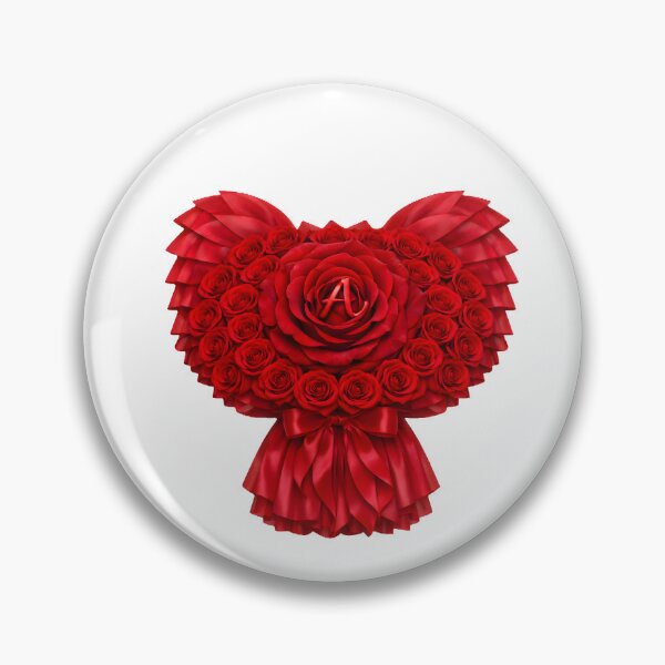 Item preview, Red Rose Heart Bouquet with Letter A designed and sold by AmirArtisanVibe.