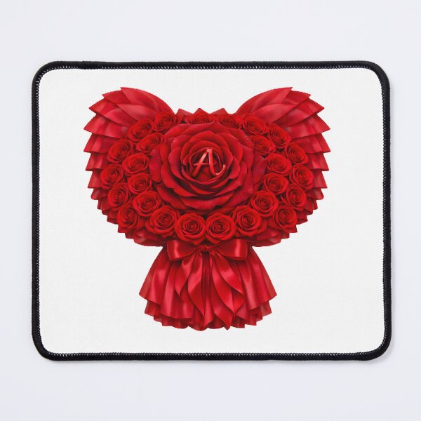 Item preview, Red Rose Heart Bouquet with Letter A designed and sold by AmirArtisanVibe.