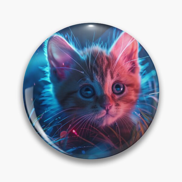 Item preview, Bioluminescent Neon Kitten - Glowing Magical Night designed and sold by cutepid.
