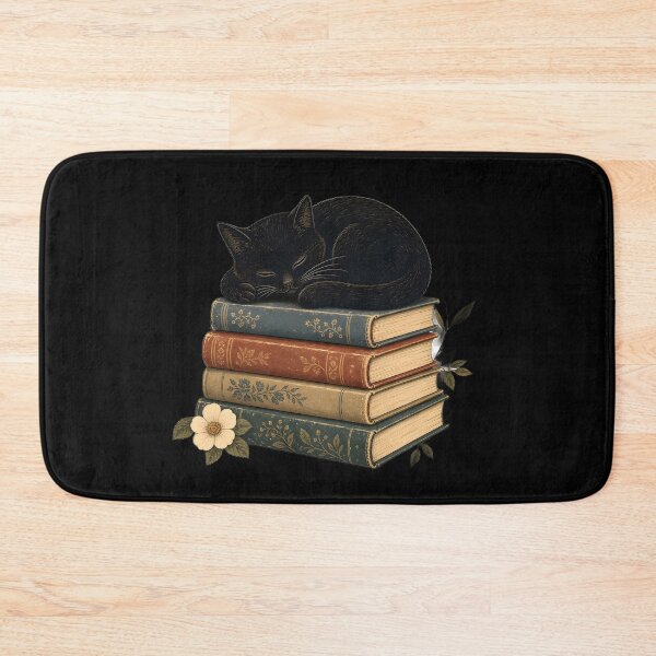 Item preview, Black Cat Sleeping On Vintage Books designed and sold by Glitchart66.