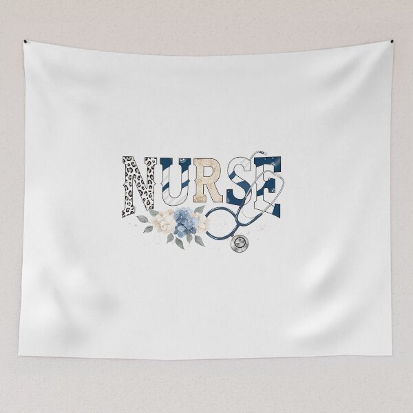 Item preview, Floral Nurse Stethoscope Blue Aesthetic designed and sold by DariaOltes.