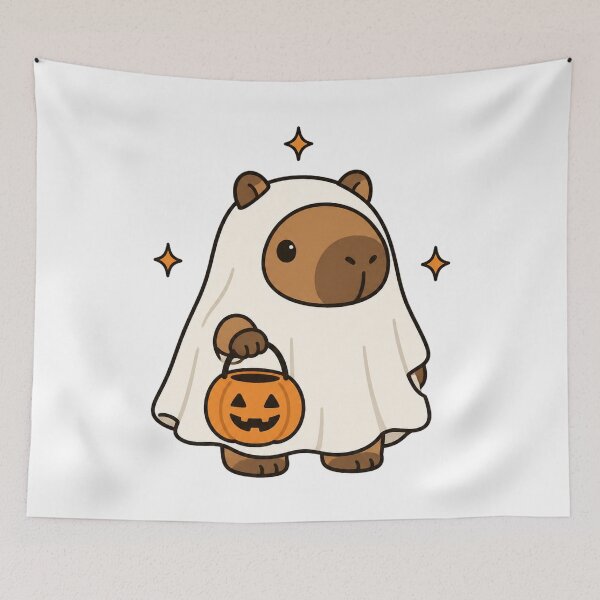 Item preview, Kawaii Halloween Capybara – Retro Minimal Spooky Animal Art designed and sold by AMICO77.