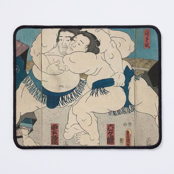 Item preview, Japanese Sumo Match Ukiyo-e Print Unryu Six Peaks Kunisada designed and sold by vekotpu.