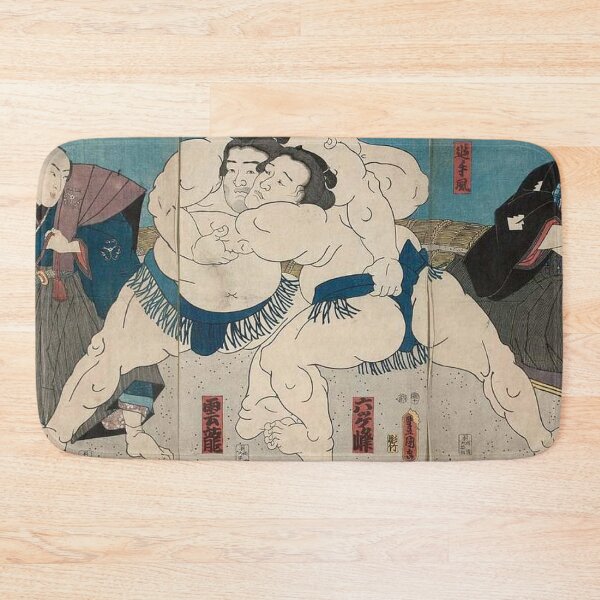 Item preview, Japanese Sumo Match Ukiyo-e Print Unryu Six Peaks Kunisada designed and sold by vekotpu.