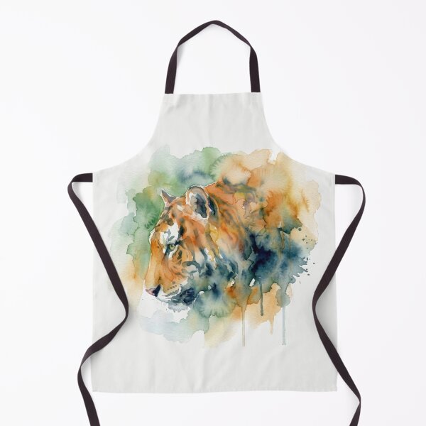Item preview, Tiger Profile Watercolor, Forest Green designed and sold by caracatita75.