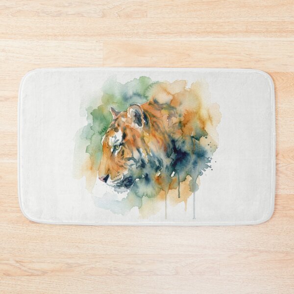 Item preview, Tiger Profile Watercolor, Forest Green designed and sold by caracatita75.