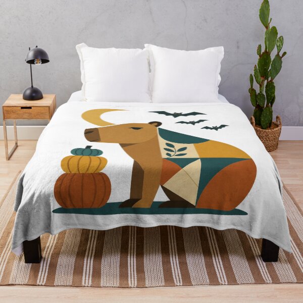 Item preview, Kawaii Halloween Capybara – Retro Minimal Spooky Animal Art designed and sold by AMICO77.