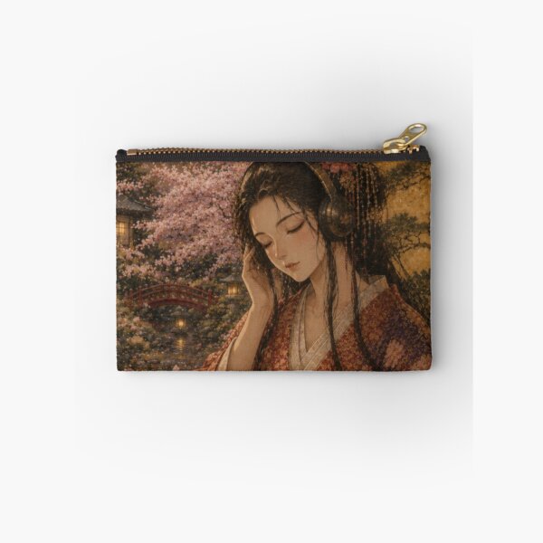Item preview, Sengoku Princess with Headphones – Japanese Warrior Princess Listening to Music designed and sold by MirokuStudio.