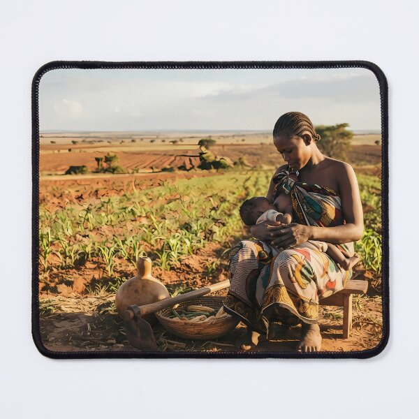 Item preview, Rhythm of the Earth: Motherly Love in the African Savanna Farmland Art Print, Documentary Cultural Photography   designed and sold by SOOstudio73.