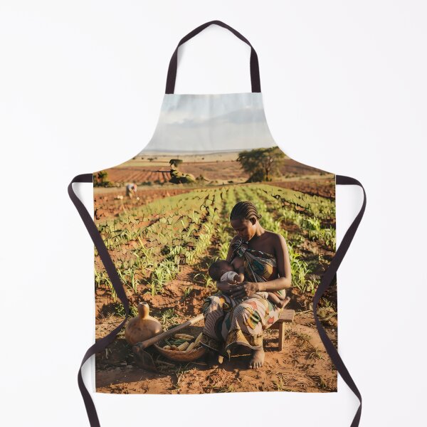Item preview, Rhythm of the Earth: Motherly Love in the African Savanna Farmland Art Print, Documentary Cultural Photography   designed and sold by SOOstudio73.