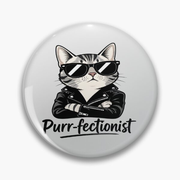 Item preview, Cool Biker Cat Purr-fectionist Funny Cute Kitten designed and sold by FABIOLA1970.