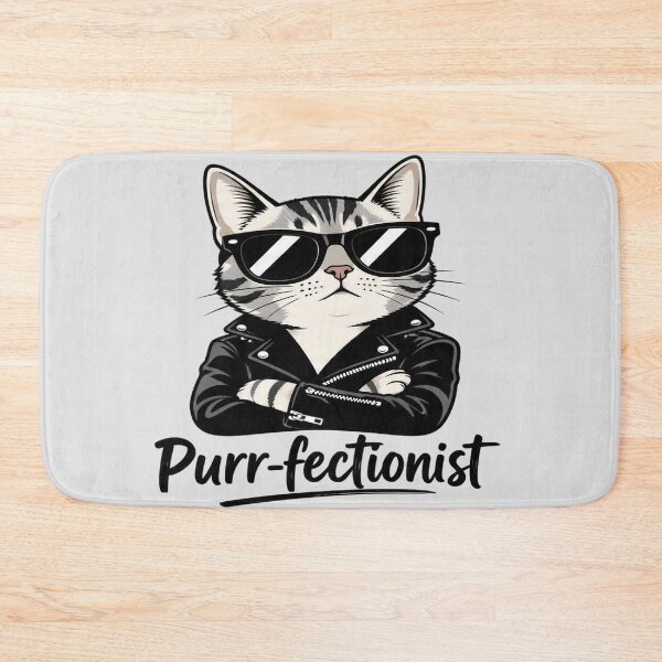 Item preview, Cool Biker Cat Purr-fectionist Funny Cute Kitten designed and sold by FABIOLA1970.