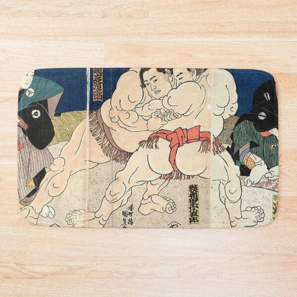 Item preview, Sumo Wrestling Match Ukiyo-e Woodblock Print Utagawa Kunisada designed and sold by vekotpu.