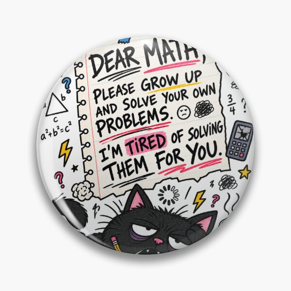 Item preview, Dear Math Funny Cat Back to School Math Student Humor designed and sold by MonkiFlipp.