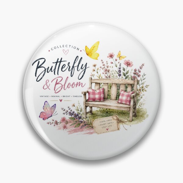 Item preview, Butterfly Garden Bench | Cottagecore Floral Art designed and sold by Nicha Studio.