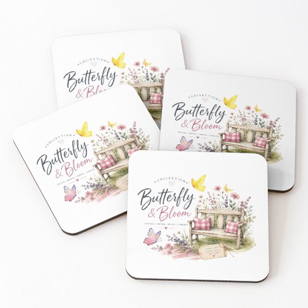 Item preview, Butterfly Garden Bench | Cottagecore Floral Art designed and sold by Nicha Studio.